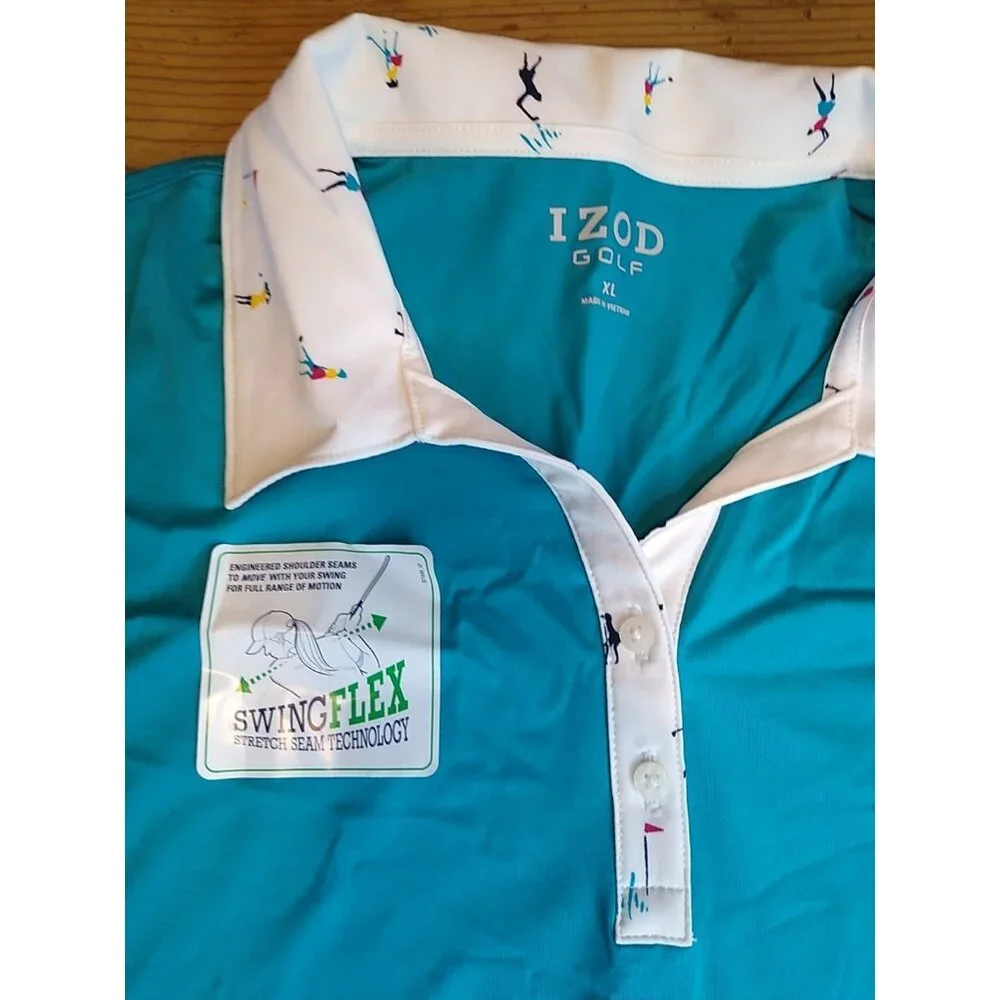 IZOD Golf SwingFlex Tank Top Womens XL Turquoise Sleeveless Activewear NWT - Picture 3 of 10